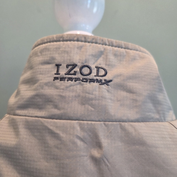 IZOD Performance Reversible Vest Mens Size XL Tan/Beige Full Zip Sleeveless - Picture 7 of 16
